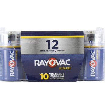 Rayovac Ultra Pro AL-D-12 Alkaline Button Top Batteries - 12 Pack