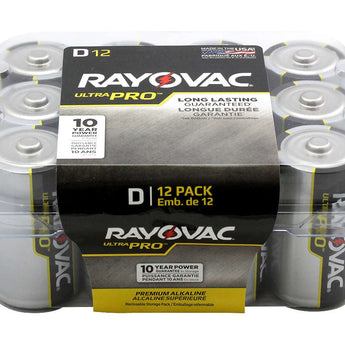 Rayovac Ultra Pro AL-D-12 Alkaline Button Top Batteries - 12 Pack