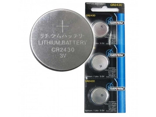 Rayovac CR2430 290mAh 3V Lithium Primary (LiMNO2) Coin Cell Battery  - 3 Piece Tear Strip