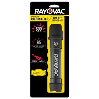Rayovac Industrial Virtually Indestructible LED Flashlight - 600 Lumens - Includes 6 x Aas (DIY6AA-BXTB)