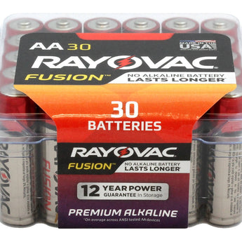 Rayovac Fusion 815-30PP AA 1.5V Alkaline Button Top Batteries - 30 Pack