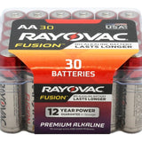 Rayovac Fusion 815-30PP AA 1.5V Alkaline Button Top Batteries - 30 Pack
