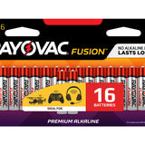 Rayovac Fusion 824-16SCT AAA 1.5V Alkaline Button Top Batteries - 16 Piece Retail Card