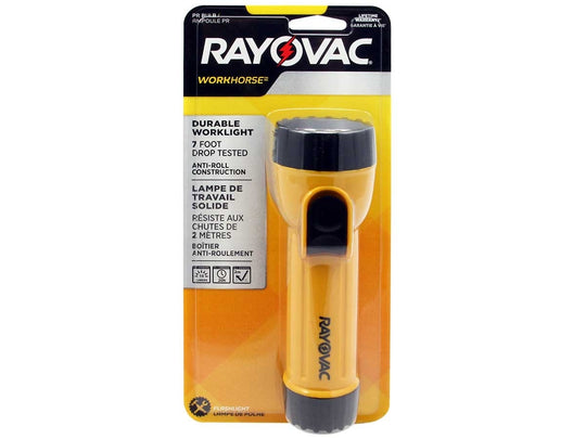 Rayovac Workhorse 2D Incandescent Flashlight - 10 Lumens - Uses 2 x D Cells (WHH2D-A)