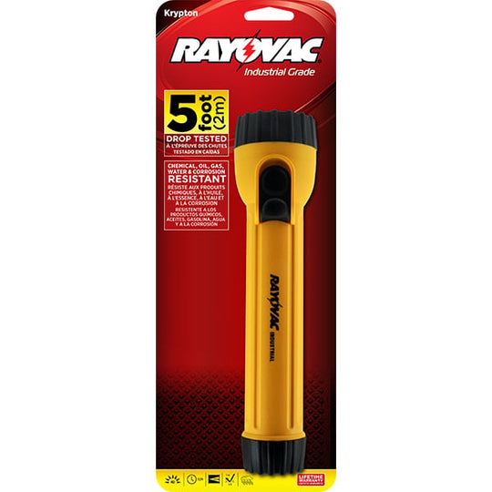 Rayovac Industrial Krypton Flashlight - Incandescent Bulb - 40 Lumens - Uses 3 x D Cells (IN3C)