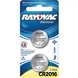 Rayovac Specialty KE CR2016-2 90mAh 3V Lithium Primary (LiMNO2) Coin Cell Batteries for Keyless Entry - 2 Piece Retail Card