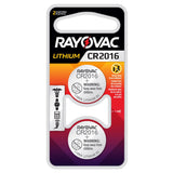 Rayovac Specialty KE CR2016-2 90mAh 3V Lithium Primary (LiMNO2) Coin Cell Batteries for Keyless Entry - 2 Piece Retail Card