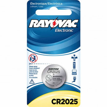 Rayovac Specialty KE CR2025 165mAh 3V Lithium Primary (LiMNO2) Coin Cell Battery for Keyless Entry - 1 Piece Retail Card