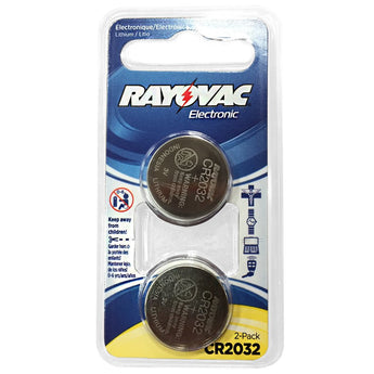 Rayovac Specialty KE CR2032-2 220mAh 3V Lithium Primary (LiMNO2) Coin Cell Battery for Keyless Entry - 2 Piece Retail Card