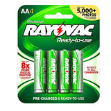 Rayovac Rechargeable LD715-4OPA AA 1350mAh 1.2V Nickel Metal Hydride (NiMH) Button Top Batteries - 4 Piece Retail Card