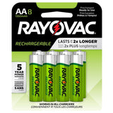 Rayovac Rechargeable LD715-8OPA AA 1350mAh 1.2V Nickel Metal Hydride (NiMH) Button Top Batteries - 8 Piece Retail Card