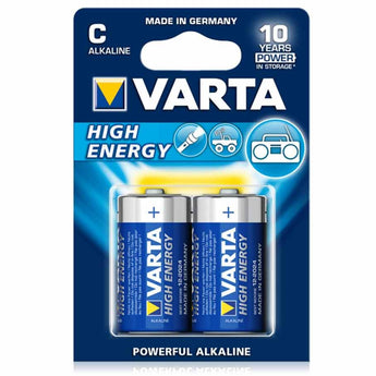 Varta High Energy C Cell Alkaline Batteries