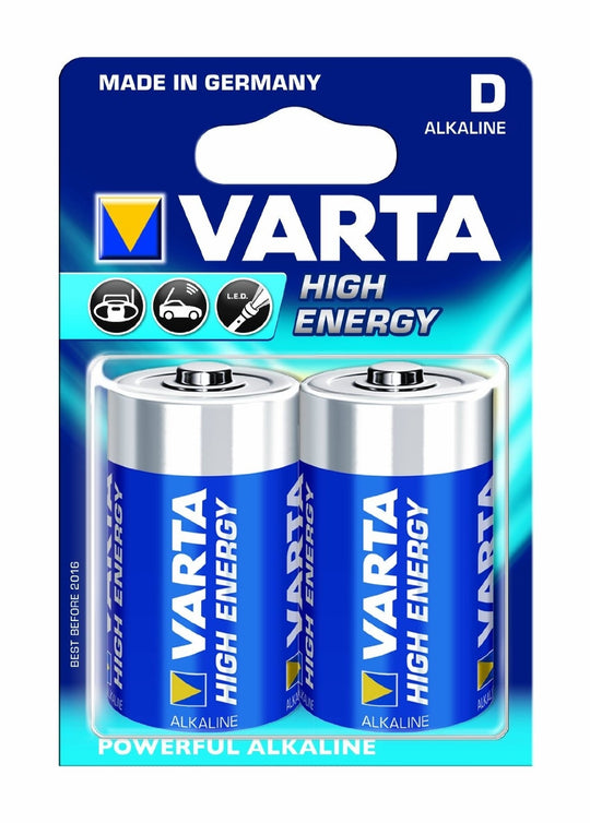 Varta High Energy D Cell Alkaline Batteries
