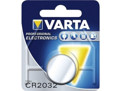Varta Electronics 6032 CR2032 230mAh 3V Lithium Primary (LiMnO2) Coin Cell Battery for Cameras/MP3 Players - 1 Piece Retail Card
