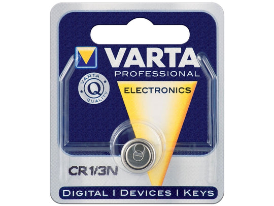Varta Electronics 6131 CR1/3N 170mAh 3V Lithium Primary (LiMnO2)Coin Cell Battery - 1 Piece Blister Pack