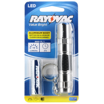Rayovac Value Bright  Pocket LED Flashlight - 19 Lumens - Includes 1 x AA - Color May Vary (VBMET-B)