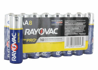 Rayovac Ultra Pro AL-AA 1.5V Alkaline Button Top Batteries - 8 Pack Shrink Wrap