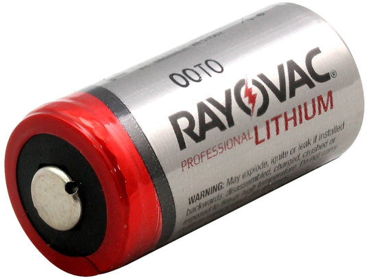 Rayovac RLCR123A CR123A 1400mAh 3V Lithium Primary (LiMnO2) Button Top Photo Battery - Bulk