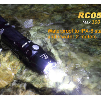 Fenix RC05 Rechargeable Flashlight with Magnetic Charging Cable - CREE XP-G2 R5 LED - 300 Lumens - Includes 1 x 14500