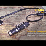 Fenix RC05 Rechargeable Flashlight with Magnetic Charging Cable - CREE XP-G2 R5 LED - 300 Lumens - Includes 1 x 14500
