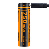 Fitorch RC145 14500 750mAh 3.7V Protected Lithium Ion (Li-ion) Button Top Battery with Built-In Micro USB Charge Port