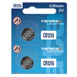 Renata CR1216-MFR-SC2 25mAh 3V Lithium Primary (LiMNO2) Coin Cell Battery - 2 Piece Retail Card
