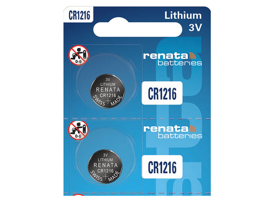 Renata CR1216-MFR-SC2 25mAh 3V Lithium Primary (LiMNO2) Coin Cell Battery - 2 Piece Retail Card