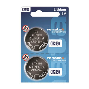 Renata CR2450N-SC2 540mAh 3V Lithium Primary (LiMNO2) Coin Cell Battery - 2 Piece Retail Card