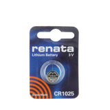 Renata CR1025-CU 115mAh 3V Lithium Primary (LiMNO2) Coin Cell Battery - 1 Piece Small Retail Card