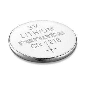 Renata lithium battery CR 1216 on a white background
