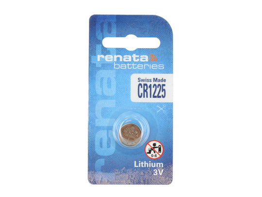 Renata CR1225 3V Lithium Battery 1 Piece Retail Card - Front Facing View