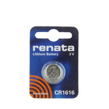 Renata CR1616-CU 50mAh 3V Lithium Primary (LiMNO2) Coin Cell Battery - 1 Piece Small Retail Card