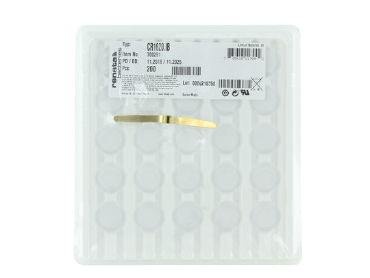 Renata CR1620 Bare Coin Cell Battery Lithium Li-MnO2 3V - Tray of 200