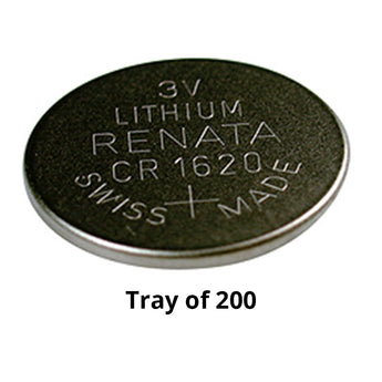 Renata CR1620 Bare Coin Cell Battery Lithium Li-MnO2 3V - Tray of 200