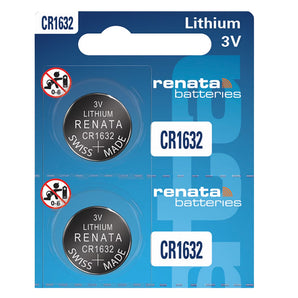 Renata CR1632 Coin Cell Battery - 2-pack retail packaging