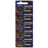 Renata CR2032-TS 225mAh 3V Lithium Primary (LiMNO2) Coin Cell Battery - 1 Piece Tear Strip, Sold Individually