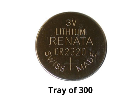 Renata CR2320 3V Coin Cell Batteries Lithium (Li-MnO2) - Tray of 300