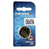 Renata CR2477-SC 950mAh 3V Lithium Primary (LiMNO2) Coin Cell Battery - 1 Piece Retail Card, Sold Individually