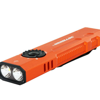 JETBeam E26 UV Kunai USB-C Rechargeable LED Flashlight - 2000 Lumens - Luminus SST40 - Uses Built-in 1700mAh Li-Poly Battery Pack - Military Grey, Military Green, Orange