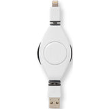 ReTrak Retractable iPhone 5/6 iPad Lightning Charge and Sync Cable - White
