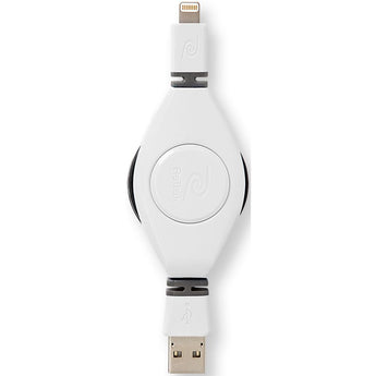 ReTrak Retractable iPhone 5/6 iPad Lightning Charge and Sync Cable - White