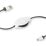 ReTrak Retractable iPhone 5/6 iPad Lightning Charge and Sync Cable - White
