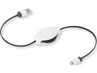 ReTrak Retractable iPhone 5/6 iPad Lightning Charge and Sync Cable - White