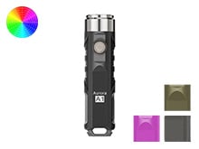RovyVon Aurora A1 USB-C Rechargeable LED Keychain Flashlight - 650 Lumens or 450 Lumens - CREE XP-G3 or Nichia 219C - 3rd Gen - Uses Built-in 300mAh Li-Poly Battery Pack - Grey, Black, Purple, or Army Green
