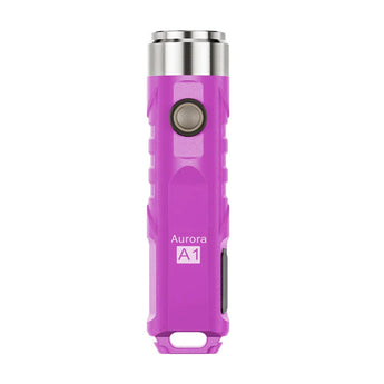 RovyVon Aurora A1 USB-C Rechargeable LED Keychain Flashlight - 650 Lumens or 450 Lumens - CREE XP-G3 or Nichia 219C - 3rd Gen - Uses Built-in 300mAh Li-Poly Battery Pack - Grey, Black, Purple, or Army Green