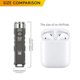 RovyVon Aurora A1 USB-C Rechargeable LED Keychain Flashlight - 650 Lumens or 450 Lumens - CREE XP-G3 or Nichia 219C - 3rd Gen - Uses Built-in 300mAh Li-Poly Battery Pack - Grey, Black, Purple, or Army Green