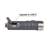 RovyVon Aurora A1 USB-C Rechargeable LED Keychain Flashlight - 650 Lumens or 450 Lumens - CREE XP-G3 or Nichia 219C - 3rd Gen - Uses Built-in 300mAh Li-Poly Battery Pack - Grey, Black, Purple, or Army Green