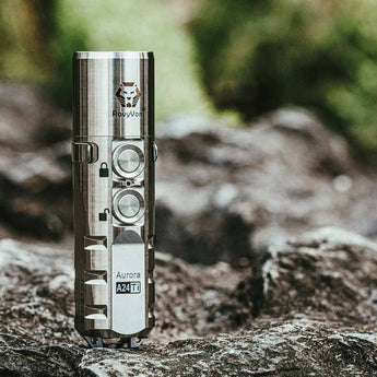 RovyVon A24 Gen 2 USB-C Rechargeable LED Flashlight - High Output or High CRI - 1000 Lumens or 700 Lumens- Uses 850mAh Li-ion Battery Pack - Titanium