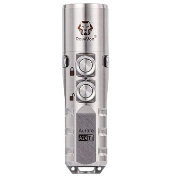 RovyVon A24 Gen 2 USB-C Rechargeable LED Flashlight - High Output or High CRI - 1000 Lumens or 700 Lumens- Uses 850mAh Li-ion Battery Pack - Titanium