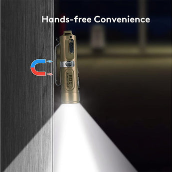 RovyVon A3 Pro Gen 4 USB-C Rechargeable LED Keychain Flashlight - Luminus SST-20 or High CRI LED - 650 or 420 Lumens - Uses Built-in Li-ion Battery Pack - Marble Gray or Desert Tan